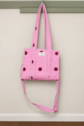 Pink Polka-dot Tote bags