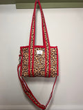 Leopard Print Red Pipe Tote bags
