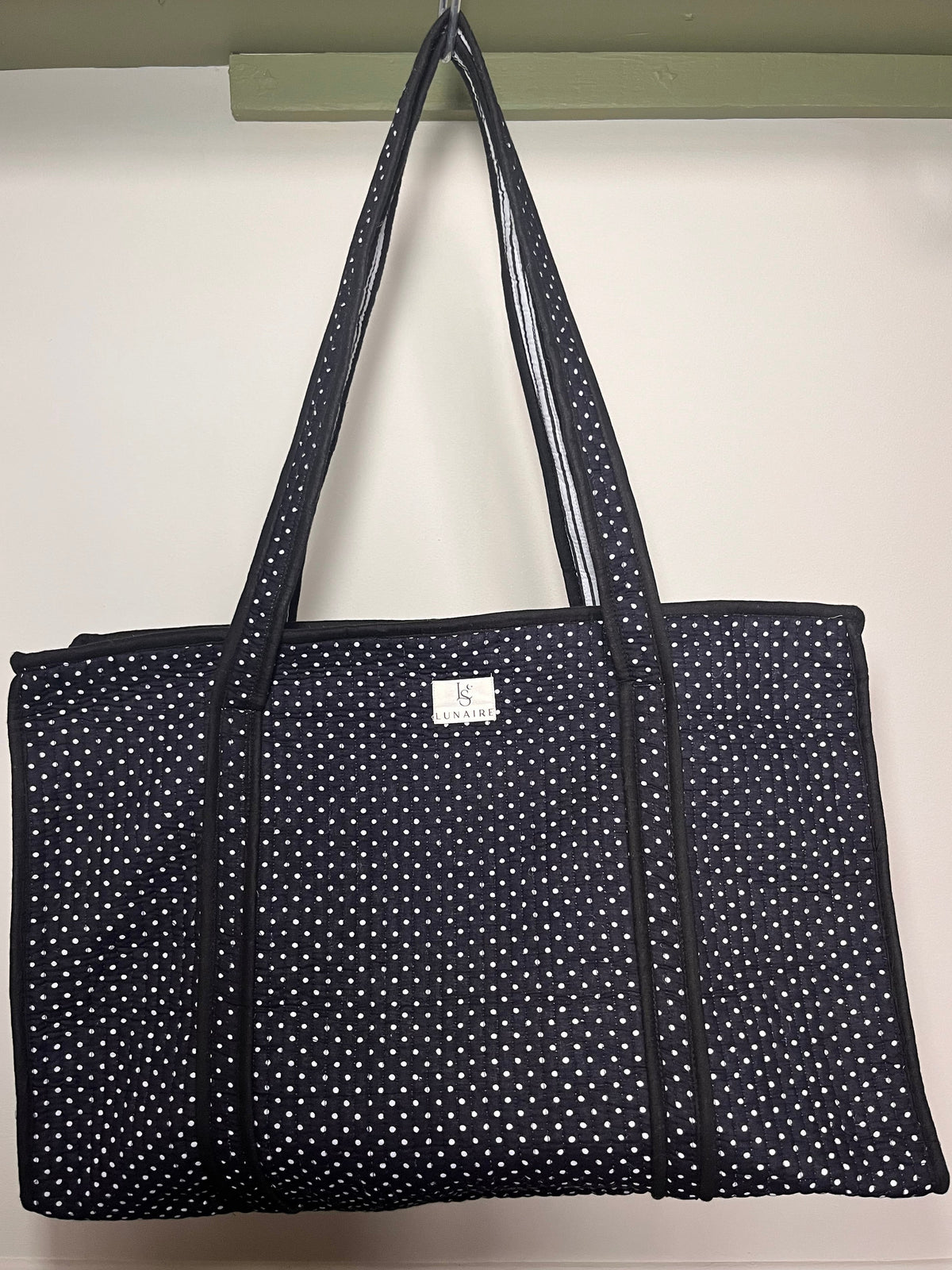 Black Polka Dot Tote bags