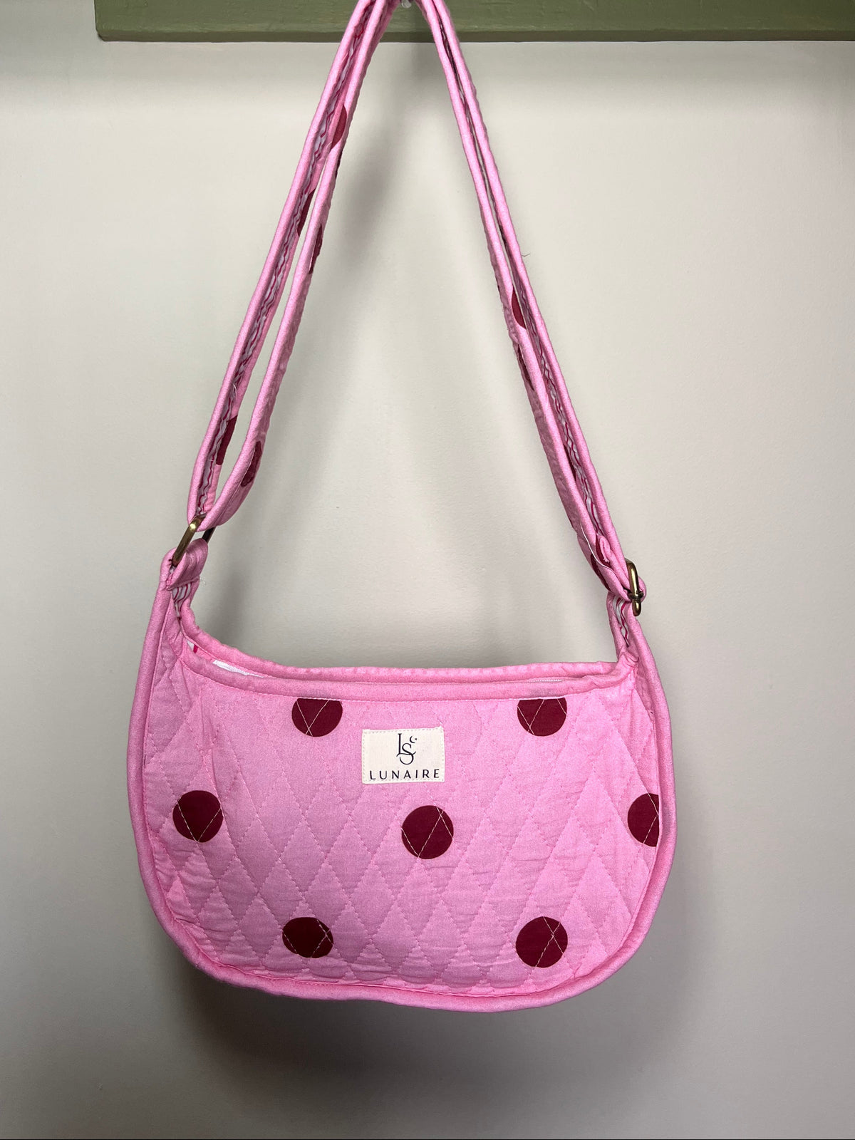 Pink Polka-dot Tote bags
